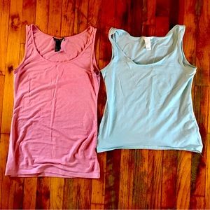 Pink and Blue basic tank tops